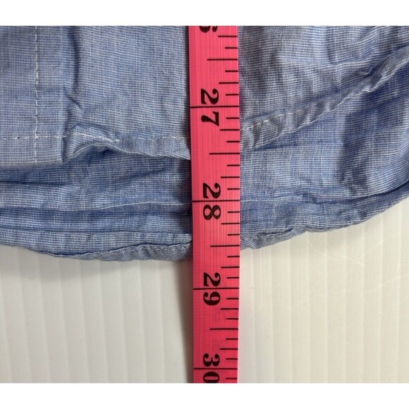 IZOD Mens Small Blue Button Up Cotton Shirt Long Sleeve Collared Pocket Logo - Picture 3 of 9